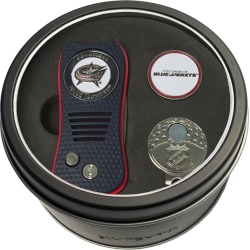 Tin Gift Set with Switchfix Divot Tool- Cap Clip and Golf Ball Marker Columbus Blue Jackets