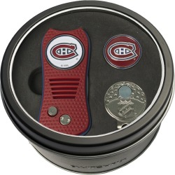 Tin Gift Set with Switchfix Divot Tool- Cap Clip and Golf Ball Marker Montreal Canadiens