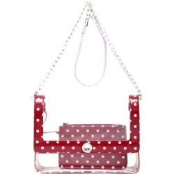 Clear Stadium Shoulder Bag Maroon & Lavender Chrissy Medium by SCORE! The Official Game Day Bag