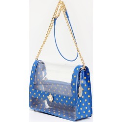 Clear Stadium Shoulder Bag Blue & Yellow Gold Chrissy Medium by SCORE! The Official Game Day Bag