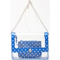 Clear Stadium Shoulder Bag Blue & White Chrissy Medium by SCORE! The Official Game Day Bag