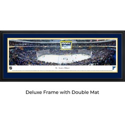 St. Louis Blues Hockey Football - Double Mat - Deluxe Framed Panoramic Print