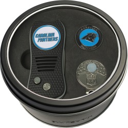 Tin Gift Set with Switchfix Divot Tool- Cap Clip and Golf Ball Marker Carolina Panthers