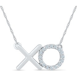 Diamond Accent XO Necklace in Sterling Silver