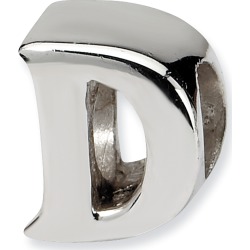 Sterling Silver Reflection Beads Letter D Bead