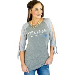 UNC Tar Heels "Fourth Down" Raglan Tie Sleeve Top by Gameday Couture