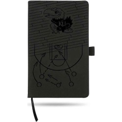 Kansas University Basketball Laser Engraved Black Notepad With Elastic Band