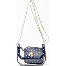 Clear Stadium Shoulder Bag Navy Blue & Light Blue Chrissy Small by SCORE! The Official Game Day Bag