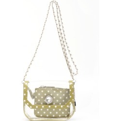Clear Stadium Shoulder Bag Olive Green & White Chrissy Small by SCORE! The Official Game Day Bag