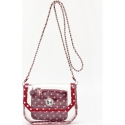 Clear Stadium Shoulder Bag Maroon & Lavender Chrissy Small by SCORE! The Official Game Day Bag
