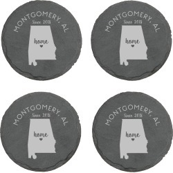 Home State Slate Round Coasters- Alabama