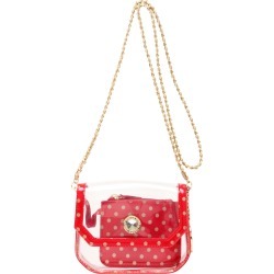 Clear Stadium Shoulder Bag Racing Red & Gold Chrissy Small by SCORE! The Official Game Day Bag