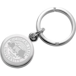 Michigan State Sterling Silver Insignia Key Ring by M.LaHart & Co.
