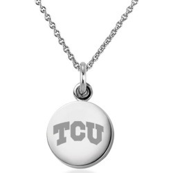 Texas Christian University Necklace with Charm in Sterling Silver by M.LaHart &...