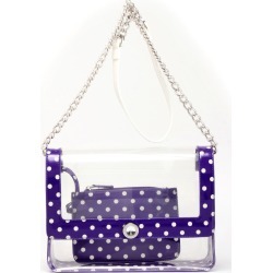 Clear Stadium Shoulder Bag Purple & White Chrissy Medium by SCORE! The Official Game Day Bag