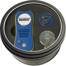 Tin Gift Set with Switchfix Divot Tool- Cap Clip and Golf Ball Marker St Louis Blues