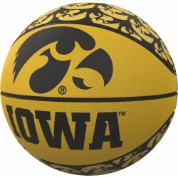 Iowa Repeating Logo Mini-Size Rubber Basketball