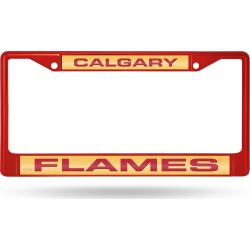 Rico Flames Red Laser Colored Chrome Auto Frame