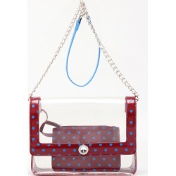 Clear Stadium Shoulder Bag Maroon & Green Blue Chrissy Medium by SCORE! The Official Game Day Bag