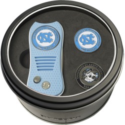 Tin Gift Set with Switchfix Divot Tool and 2 Golf Ball Markers North Carolina Tar Heels