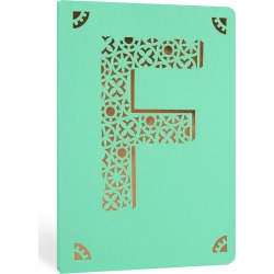 Portico Designs Letter F Turquoise Foil A6 Notebook