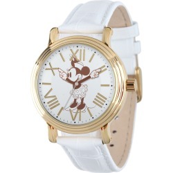 Disney Vintage Minnie Mouse Handy Time Gold Tone/Leather Watch