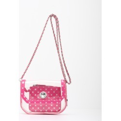 Clear Stadium Shoulder Bag Aurora Pink & Silver Chrissy Small by SCORE! The Official Game Day Bag