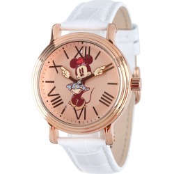 Disney Minnie Mouse Handy Time Rose Gold Tone/Leather Watch