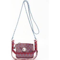 Clear Stadium Shoulder Bag Maroon & Green Blue Chrissy Small by SCORE! The Official Game Day Bag