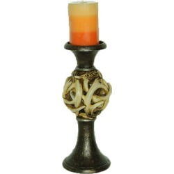 HiEnd Accents Antler Ball Pilar Candle Holder
