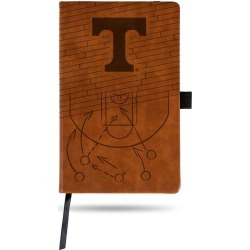 Tennessee University Basketball Laser Engraved Brown Notepad With Elastic Band