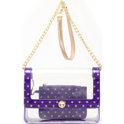 Clear Stadium Shoulder Bag Purple & Gold Chrissy Medium by SCORE! The Official Game Day Bag