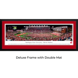 Washington State Cougars Football (Storm the Field) - Double Mat - Deluxed Framed Panoramic Print