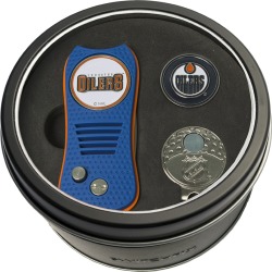 Tin Gift Set with Switchfix Divot Tool- Cap Clip and Golf Ball Marker Edmonton Oilers