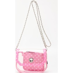 Clear Stadium Shoulder Bag Aurora Pink & White Chrissy Small by SCORE! The Official Game Day Bag