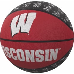 Wisconsin Repeating Logo Mini-Size Rubber Basketball