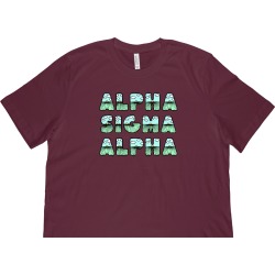Alpha Sigma Alpha Spring Sunrise Bubble Font-Maroon