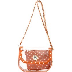 Clear Stadium Shoulder Bag Burnt Sienna & White Chrissy Small by SCORE! The Official Game Day Bag