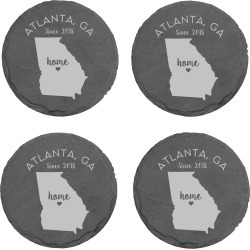 Home State Slate Round Coasters- Georgia