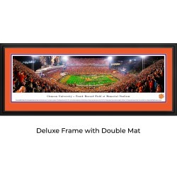 Clemson Tigers Football (50 Yd) - Double Mat - Deluxed Framed Panoramic Print