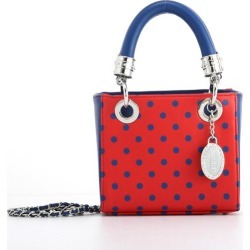 Ladies Red & Navy Blue Small Satchel Top Handle Purse - Jacqui by SCORE! The Official Game Day Bag