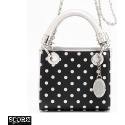 Ladies Black & Silver Small Satchel Top Handle Purse - Jacqui by SCORE! The Official Game Day Bag