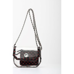 Clear Stadium Shoulder Bag Racing Red & Black Chrissy Small by SCORE! The Official Game Day Bag