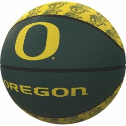 Oregon Repeating Logo Mini-Size Rubber Basketball