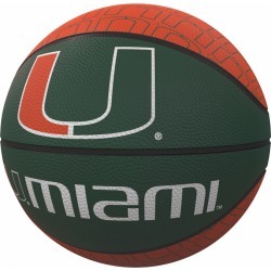 Miami Repeating Logo Mini-Size Rubber Basketball
