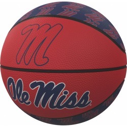Ole Miss Repeating Logo Mini-Size Rubber Basketball
