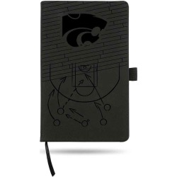 Kansas State University Basketball Laser Engraved Black Notepad With Elastic Band