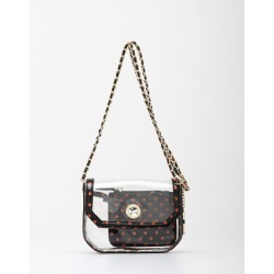 Clear Stadium Shoulder Bag Black & Orange Chrissy Small by SCORE! The Official Game Day Bag