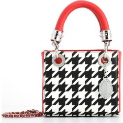 Ladies Houndstooth & Red Small Satchel Top Handle Purse - Jacqui by SCORE! The Official Game Day Bag