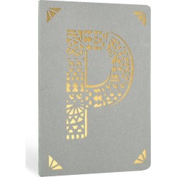 Portico Designs Letter P Gray Foil A6 Notebook
